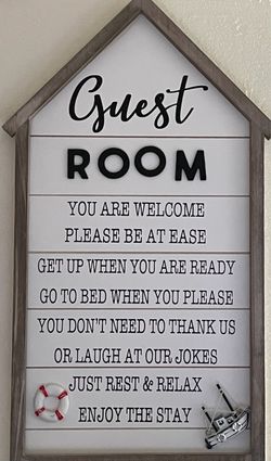 11”-wide, 21”-tall Nautical-themed Framed Guest Room Quote Board