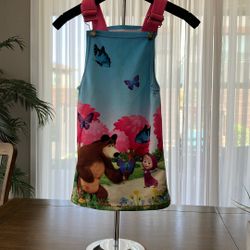 Rare - Masha And The Bear Overalls - 4T
