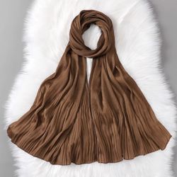 Hijabs Solid Color Shawls Headband Scarves/Scarf Pleated Crinkled