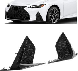 2PCS New Black Lower Grille Fog Light Cover BezelFor 2021-2022 LEXUS IS300 IS350 F-SPORT