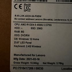 Lenovo All In One Center Touch Screen 