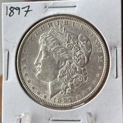1897 Morgan Silver Dollar Coin 