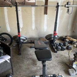 Olympic Bar, Bench, Olympic Weights, Rack