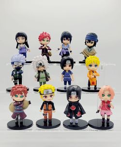 12 Pcs/Set Naruto Akatsuki Cute mini Chess Figures Cake Topper Statue Toys Gift