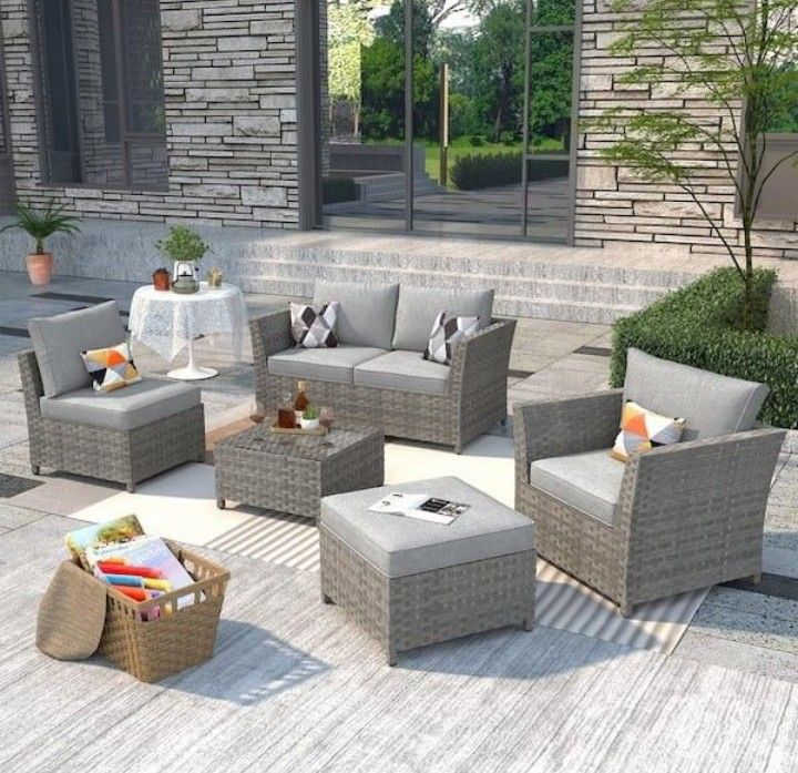 Patio Sofa Set High Quality Fully Assembled In The Box Deep Seating Cushions 🆕