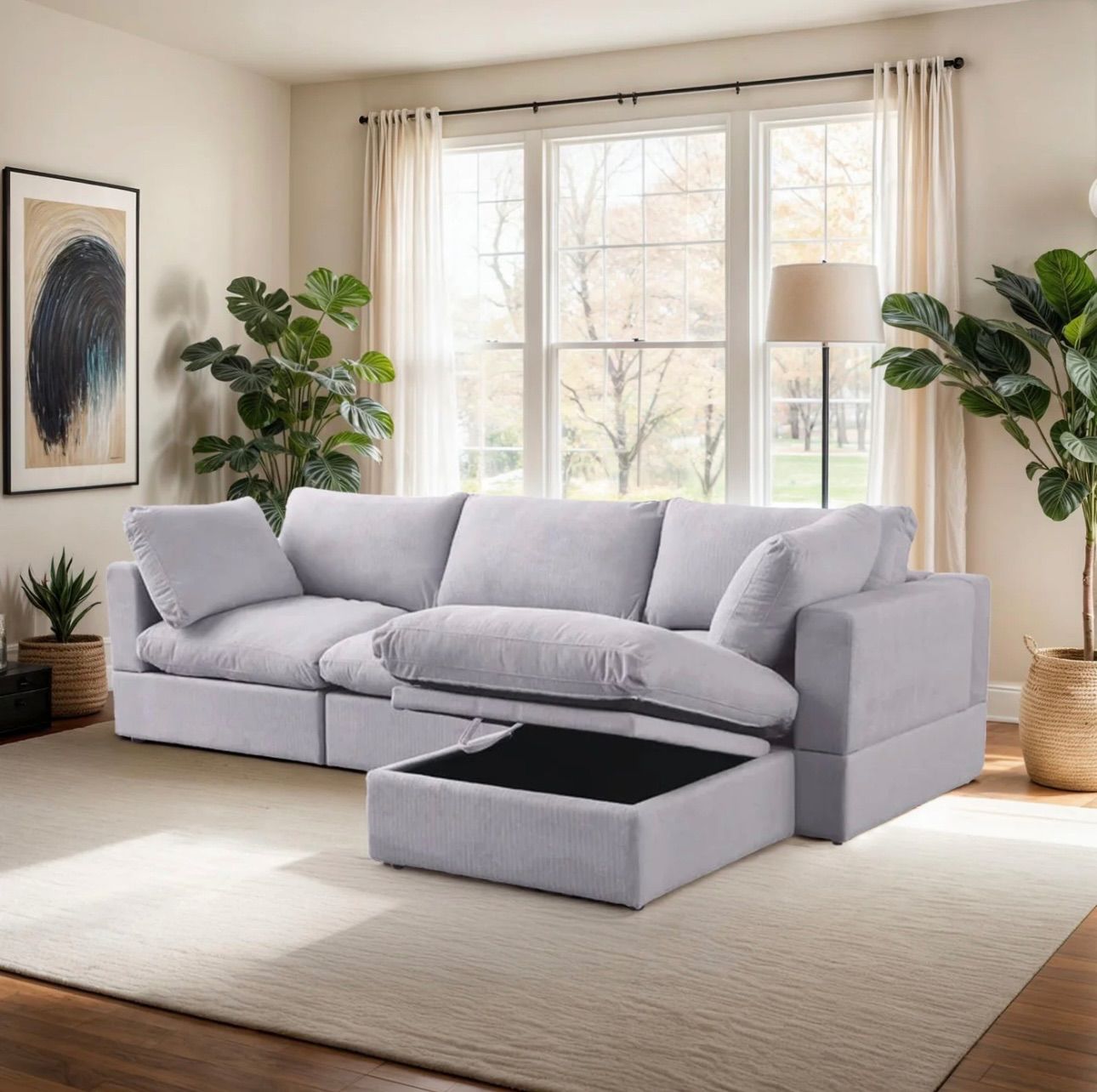 FREE DELIVERY New In Box 4 Piece Cloud Modular Sectional Sofa Couch Gray Grey