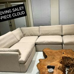 Beige Cloud Couch Modular Sectional Sofa