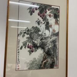Chinese Antique Art Cat Painting
