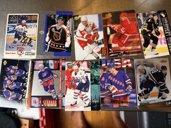 Vintage 1990s NHL Hockey Trading Card Lot 12 Cards Rangers Red Wings Flyers Team USA