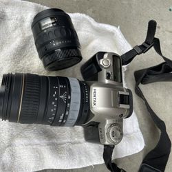 Vintage Pentax ZX50 35mm SLR with 2 Lenses