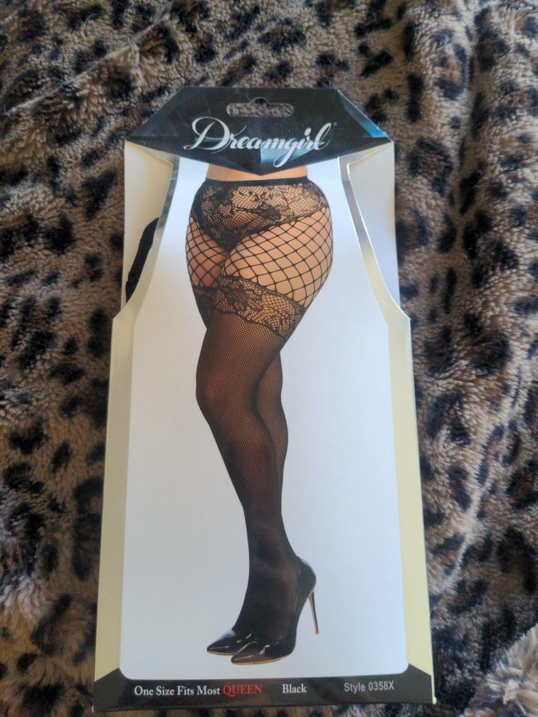 Dreamgirl's Fishnet & Lace Tights Queen Size, NIOB