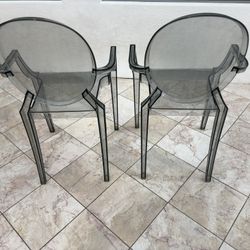 Contemporary Transparent Ghost Chairs (smoked Grey)