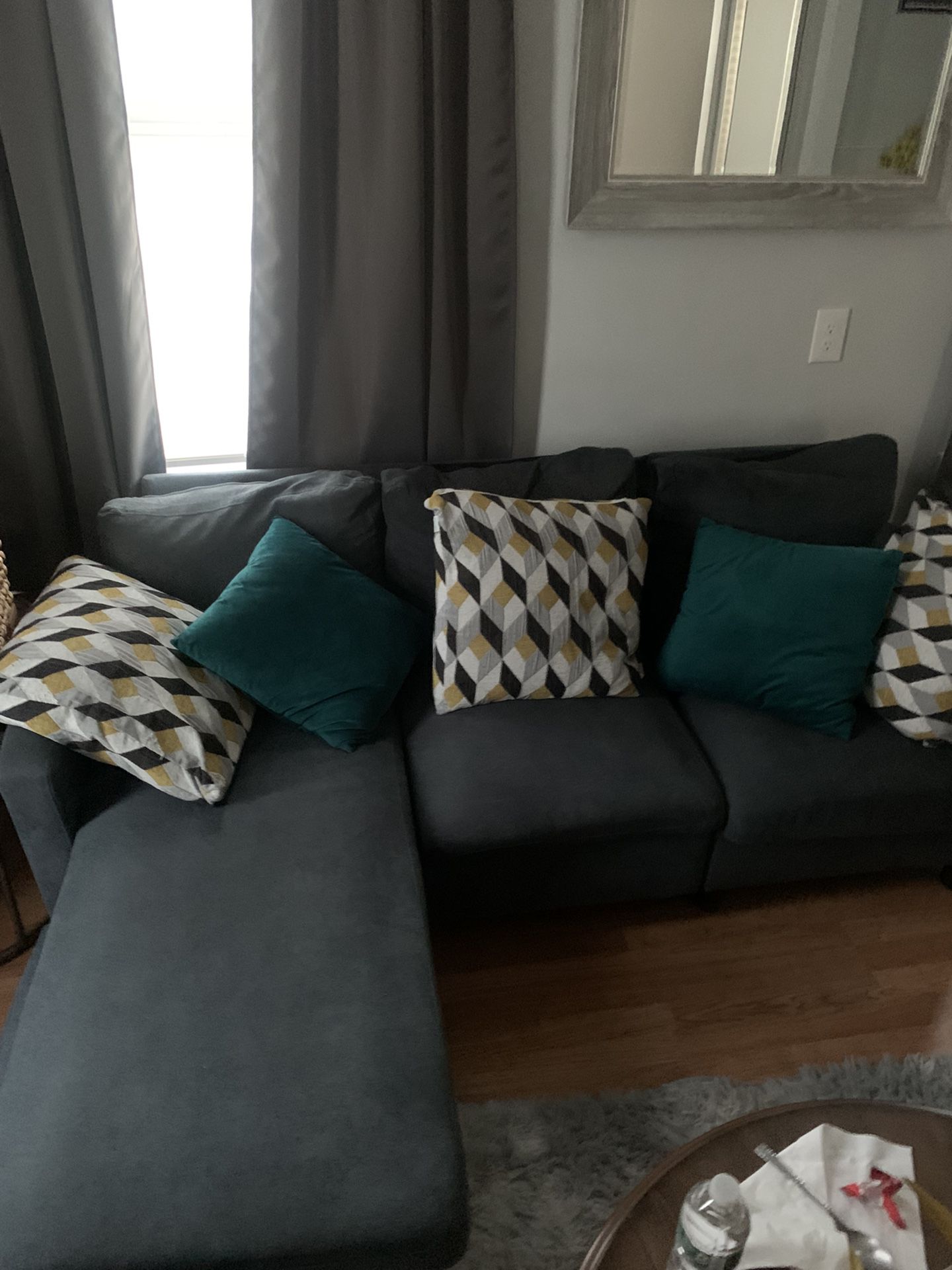 Small Grey Couch - Reversible Chaise 