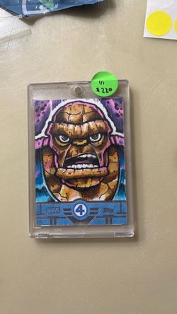 Marvel topps fantastic 4, 1/1 sketch card of “The Thing” clean
