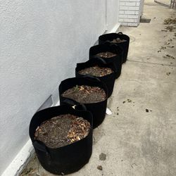 5 Big Planting Pots - Cloth