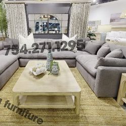 Sectional Sofa 6 Segments New Linen Performance Fabric 