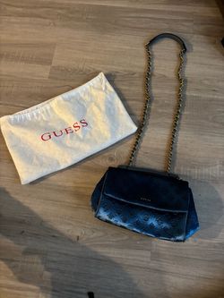 Guess Navy Blue Embossed Crossbody Bag