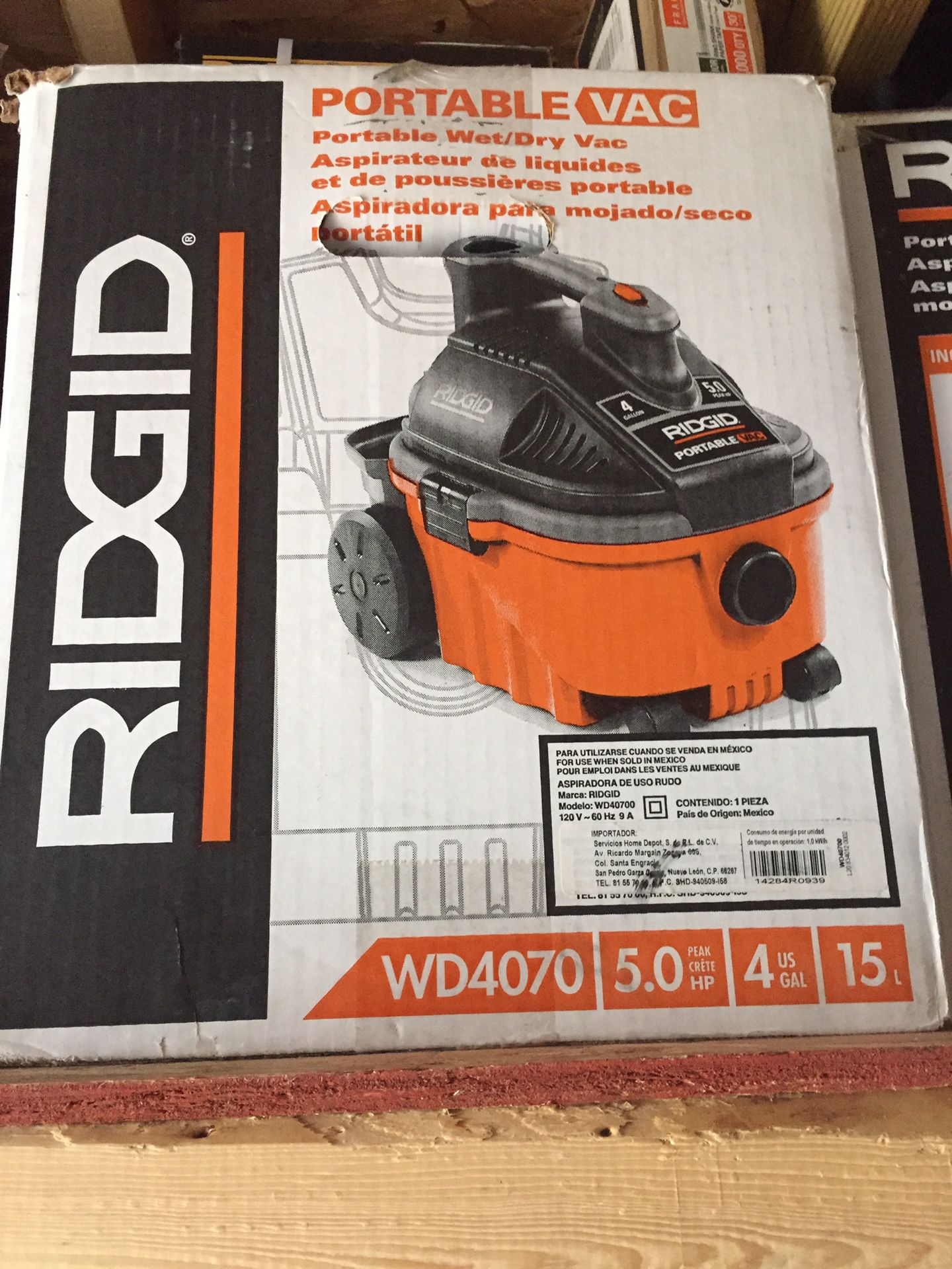 RIDGID PORTABLE VAC Brand New