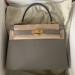 Hermès Kelly Epsom Grey 25cm