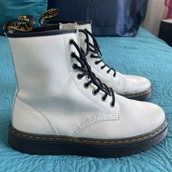 White Zavala Leather Doc Martens 