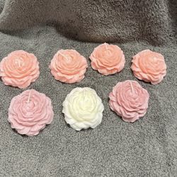 Peony shaped and scented candles