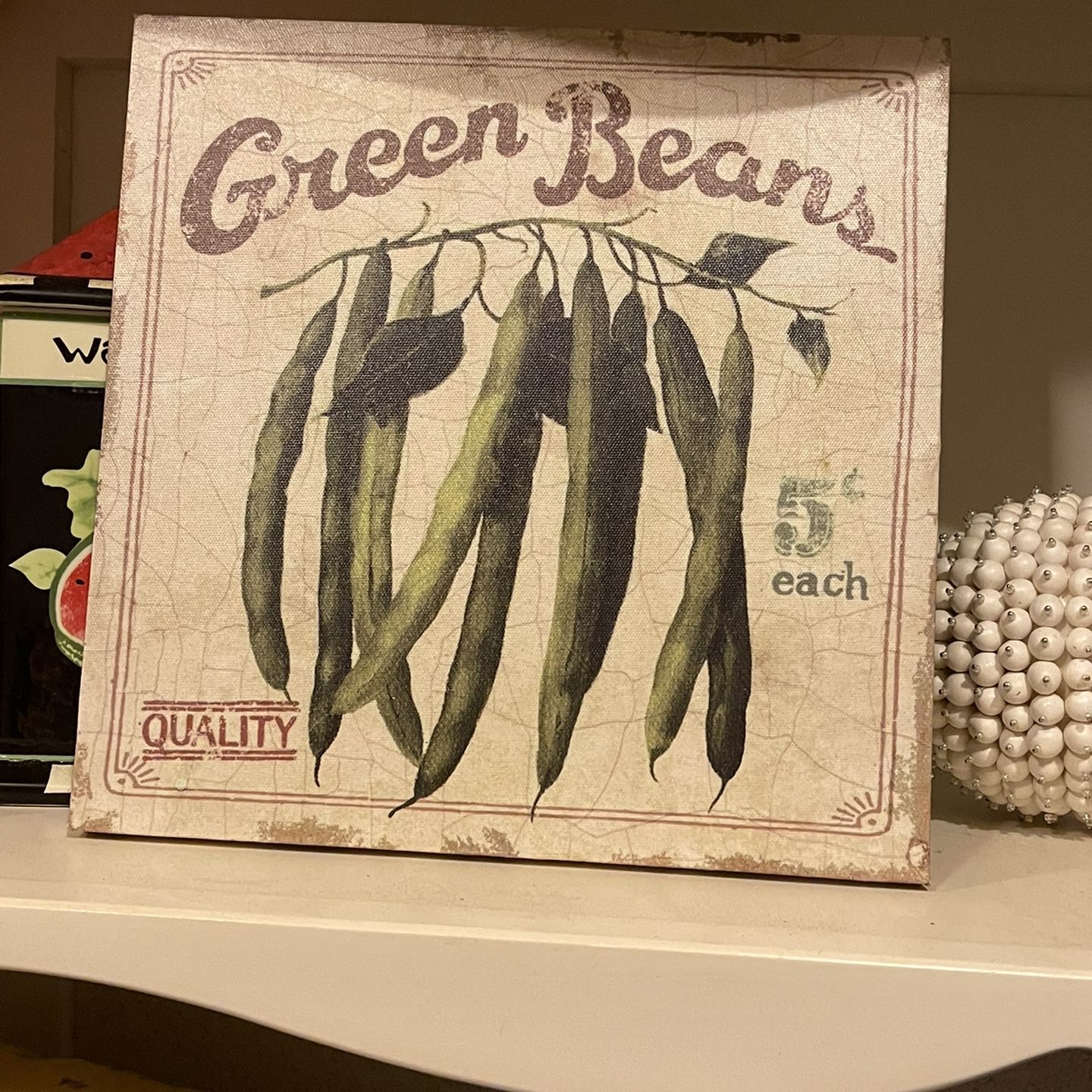 Small Canvas Picture Of Green Beans
