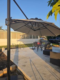 Cantilever Patio Umbrella w/ Weighted Base - $175 OBO