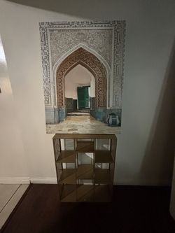 Golden Book Shelf And Painting