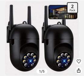 2pcs Wireless Outdoor Security Camera, 2K 3MP WiFi Camera with Night Vision, 2-Way Audio, Motion Detection, SD/Cloud Storage, App Control