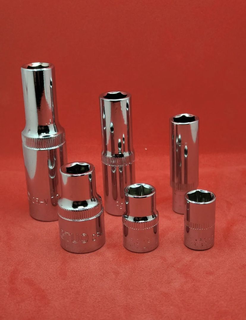 Set of 6 Different 10mm Sockets Deep & Shallow