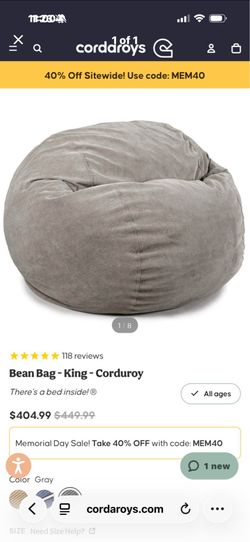 King size bean bag