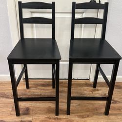 Set Of 2- Solid Wood Counter Height Stools 