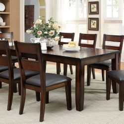 Brand New Dark Cherry 9pc Dining Table Set 