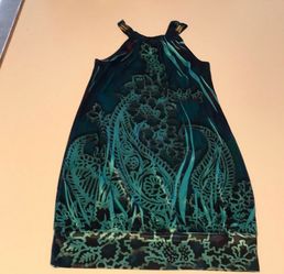 Teal Print Sleeveless Dress girls