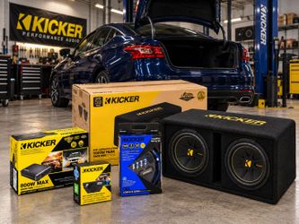 Kicker DCWC10 Dual 10" CompC Vented Subwoofer 2-Ohm Sub Box CXA400.1 Mono 400W Amp 46CXARC Bass Remote Knob 46CK4 4-Gauge OFC Amp Wiring Kit Package