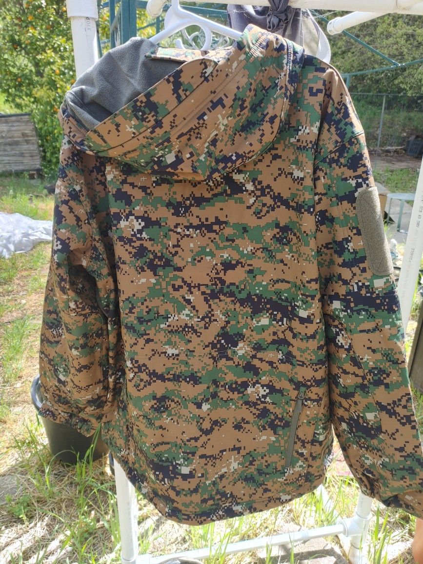 Military Digital Woodland Camo Soft Shell Jacket
