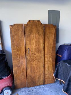 Antique Armoire Wood Wardrobe 