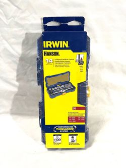 Brand new Irwin 14 piece SAE tap, and die tool set. Retails for $78.