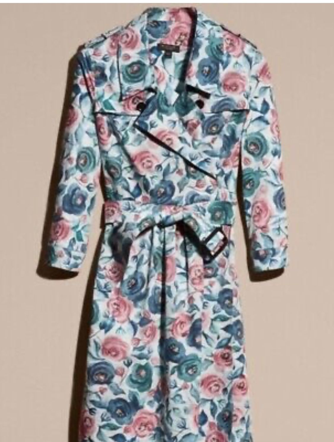 Burberry Agatha Floral Silk Trench Dress