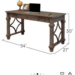Solid Wood Desk And File Cabinet 