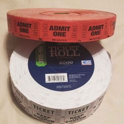 Brand New 2 Rolls Of Tickets Never Used .