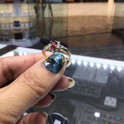 10k Gold Diamond Birth Stone Ring ..we Have On Special..💎💎💎