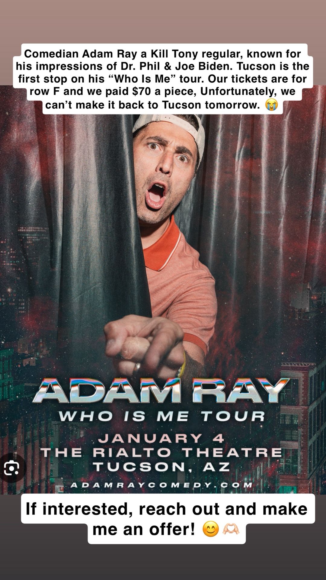 2 Adam Ray Tickets