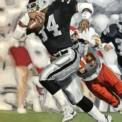 Bo Jackson, Los Angeles Raiders Original Acrylic Painting 