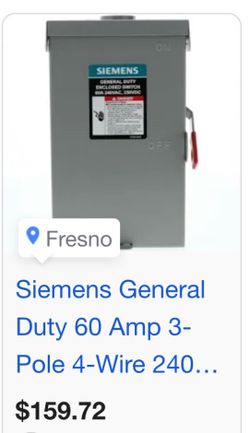 Siemens general duty enclosed switch