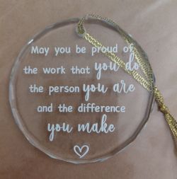 Positive Quote Glass Ornament
