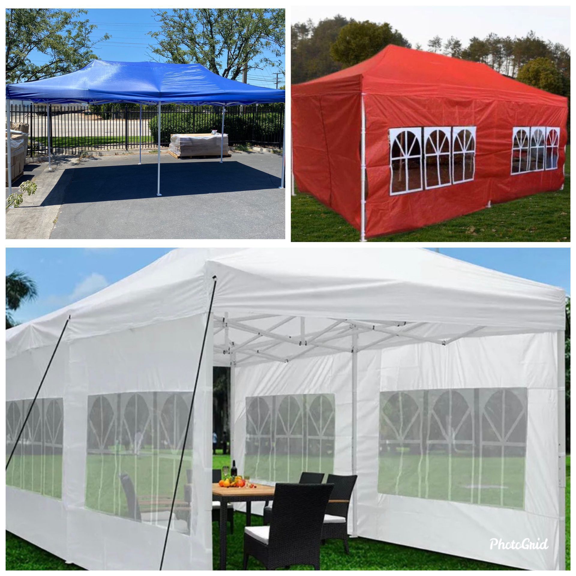 10x20 10 x 20 Easy Up Pop Up Canopy Tent with Side Walls for Sale in