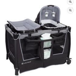 Baby Trend Simply Smart Nursery Center Playard with Bassinet and Travel Bag - Whisper Grey