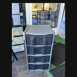 Storage bin gray 4 draws