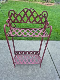 Heavy Duty Wrought Iron Foldable Shelf   H 37"1/2, W 20"1/2, D 9", Very Solid